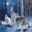 The Howl of Wolves and the Winter Moon - Petit Point
