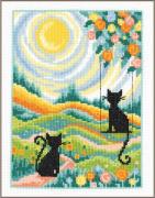 2 Chats dans le jardin