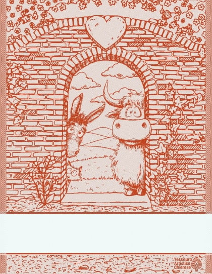 Serviette - Happy Farm - Brique