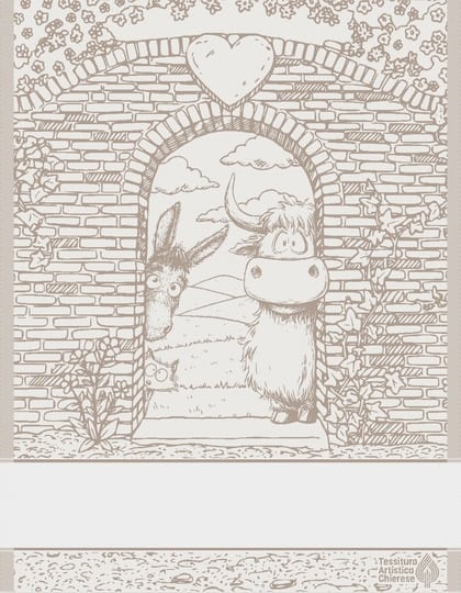 Serviette - Happy Farm - Ecru