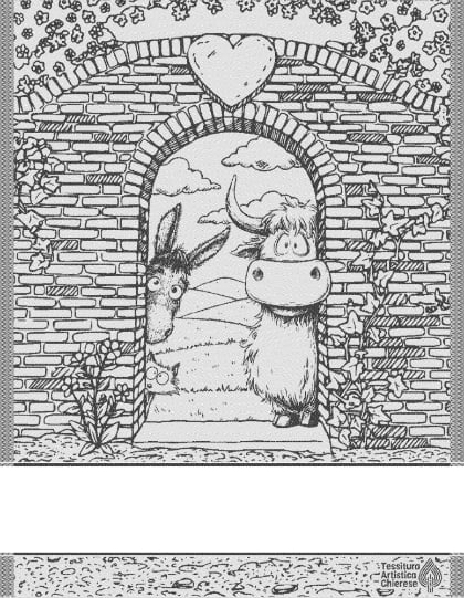 Serviette - Happy Farm - Noir