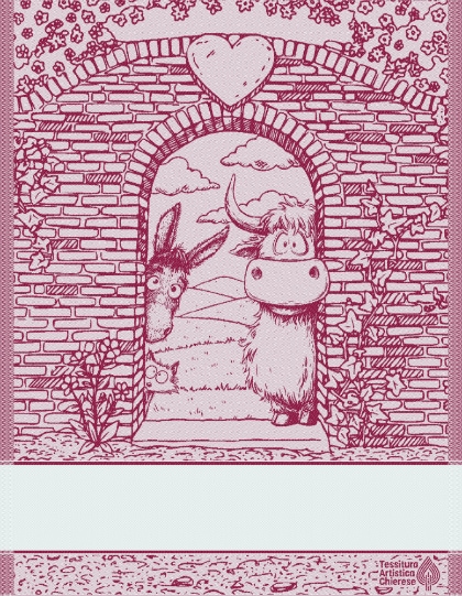 Serviette - Happy Farm - Rouge