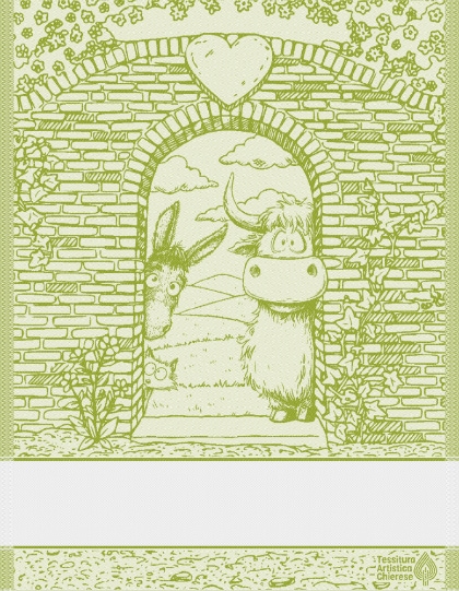 Serviette - Happy Farm - Vert