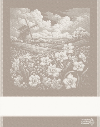 Serviette - Paesaggio 1 - Lin mélangé Ecru