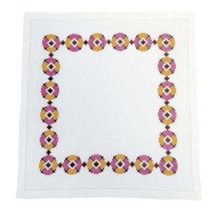 Serviette à fleurs – rouge-orange