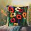 Coussin - Motif floral coloré - Fleurs sauvages