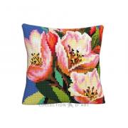 Coussin - Motif floral coloré - Tulipes