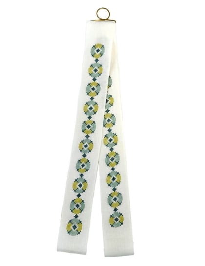 Ruban avec fleurs – bleu-vert