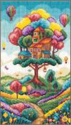 Paysage avec cabane dans les arbres