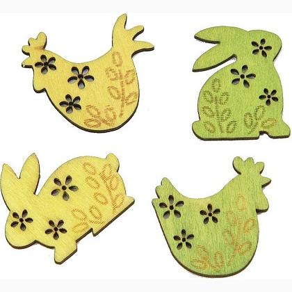 Décors en bois - Poules et lapins (4)