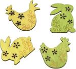 Décors en bois - Poules et lapins (4)