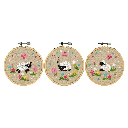Moutons dans le pré - lot de 3