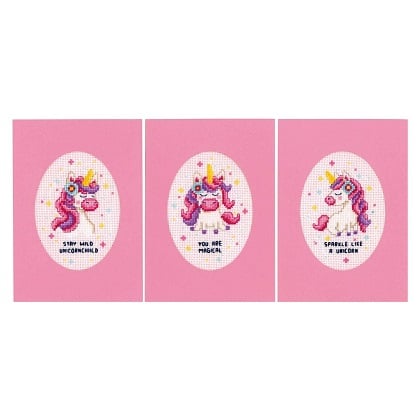 Cartes à broder : Licorne
