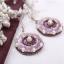 Boucles d'oreilles rondes - Motif violet