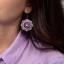 Boucles d'oreilles rondes - Motif violet