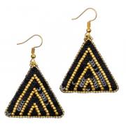 Boucles d'oreilles triangulaires - Motif couleur or