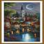 Paysage urbain au clair de lune