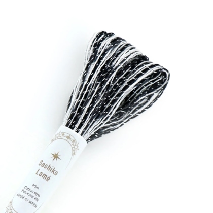 Fil Lamé pour Sashiko - Multicolore Noir blanc