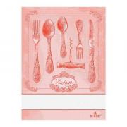 Torchon : Coutellerie vintage - Rose