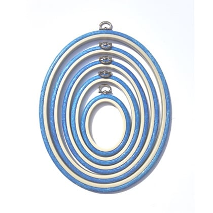 Cadre Ovale 22 cm x 27 cm - Bleu