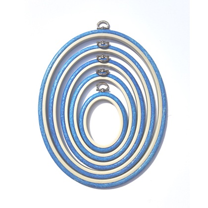 Cadre Ovale 11.5 cm x 15 cm - Bleu