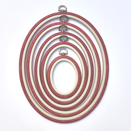Cadre Ovale 11.5 cm x 15 cm - Rouge