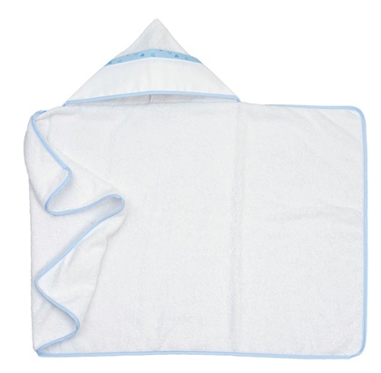 Peignoir de bain triangle - Petits cœurs - Ciel bleu
