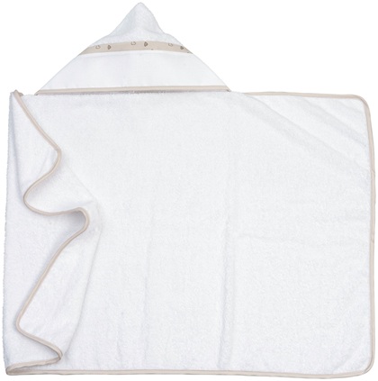 Peignoir de bain triangle - Petits cœurs - Tourterelle