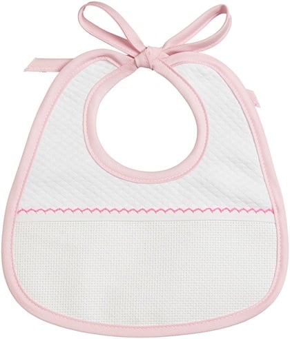 Bavoir Ovale - Petits Cœurs - Rose