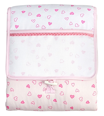 Tapis à langer - Petits cœurs - Rose