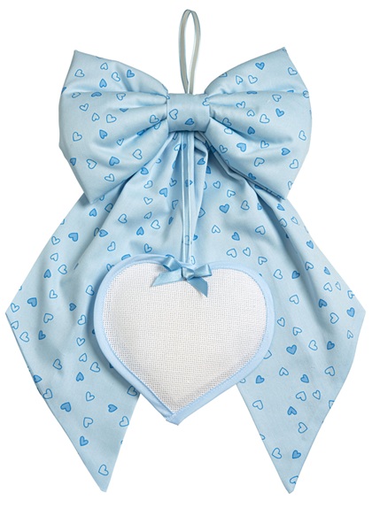 Ruban de naissance avec cœur - Petits cœurs - Ciel bleu