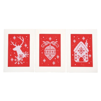Cartes à broder : Noël - Set de 3