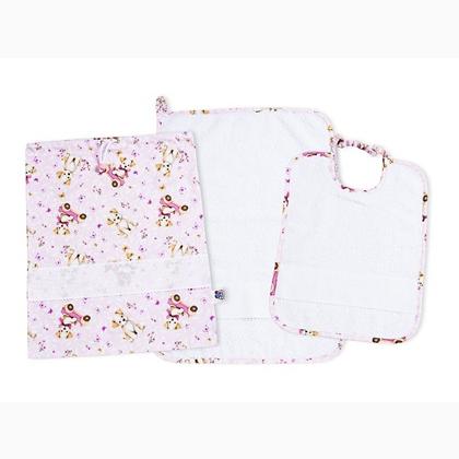 Set Crèche Petits chiens - Rose - Blanc