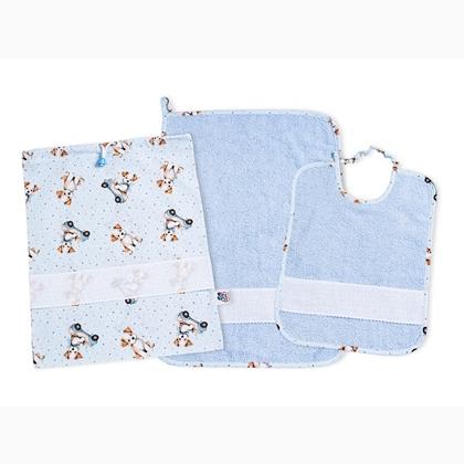 Set Crèche Petits chiens - Bleu ciel