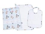 Set Crèche Petits chiens - Bleu ciel - Blanc