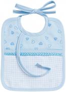 Bavoir avec Porte-tétine - Petits cœurs - Ciel bleu