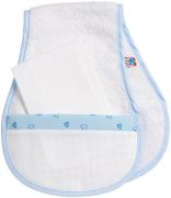 Serviette protège épaule anti-bavouille - Petits cœurs - Ciel bl