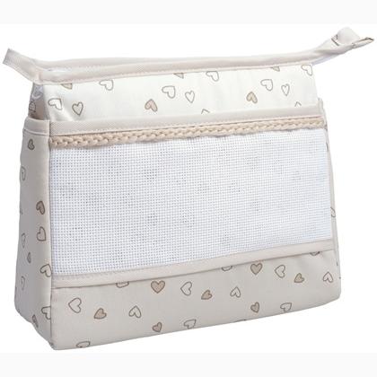 Trousse - Petits cœurs - Tourtorelle
