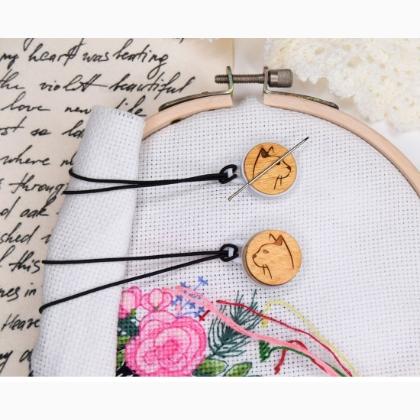 Clips magnétiques en bois - Chat