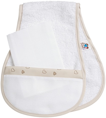 Serviette protège épaule anti-bavouille - Petits cœurs - Tourter