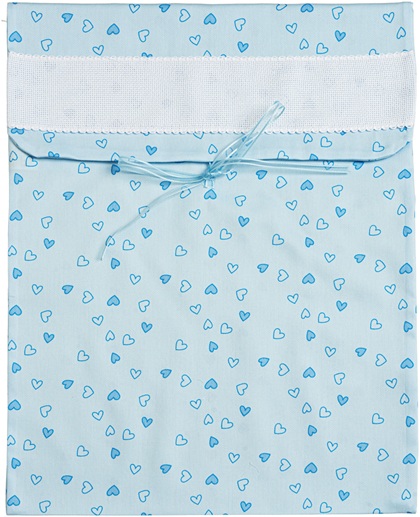 Sac porte-layette - Petits cœurs - Ciel bleu