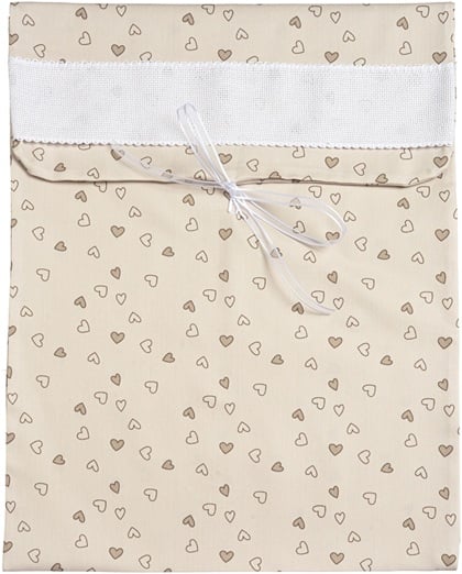 Sac porte-layette - Petits cœurs - Tourterelle