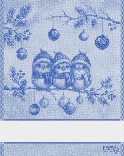 Serviette - Cinguettio - Bleu Lurex