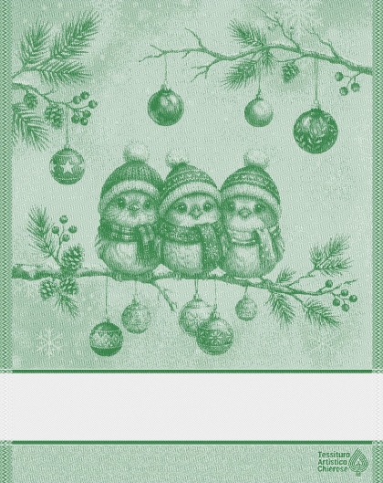 Serviette - Cinguettio - Vert Lurex