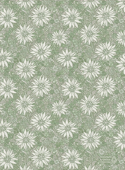 Serviette - Daisy Garden - Vert-Ecru - NO Aida