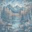 Serviette - Fairytale - Bleu - NO Aida
