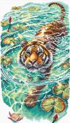 Tigre dans le lac