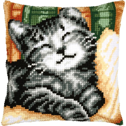 Coussin - Chat avec un livre
