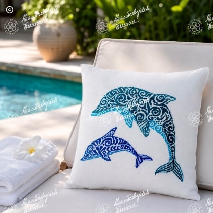 Coussin - Dolphin with calf
