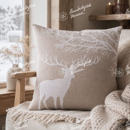 Coussin - Red deer with a maple tree